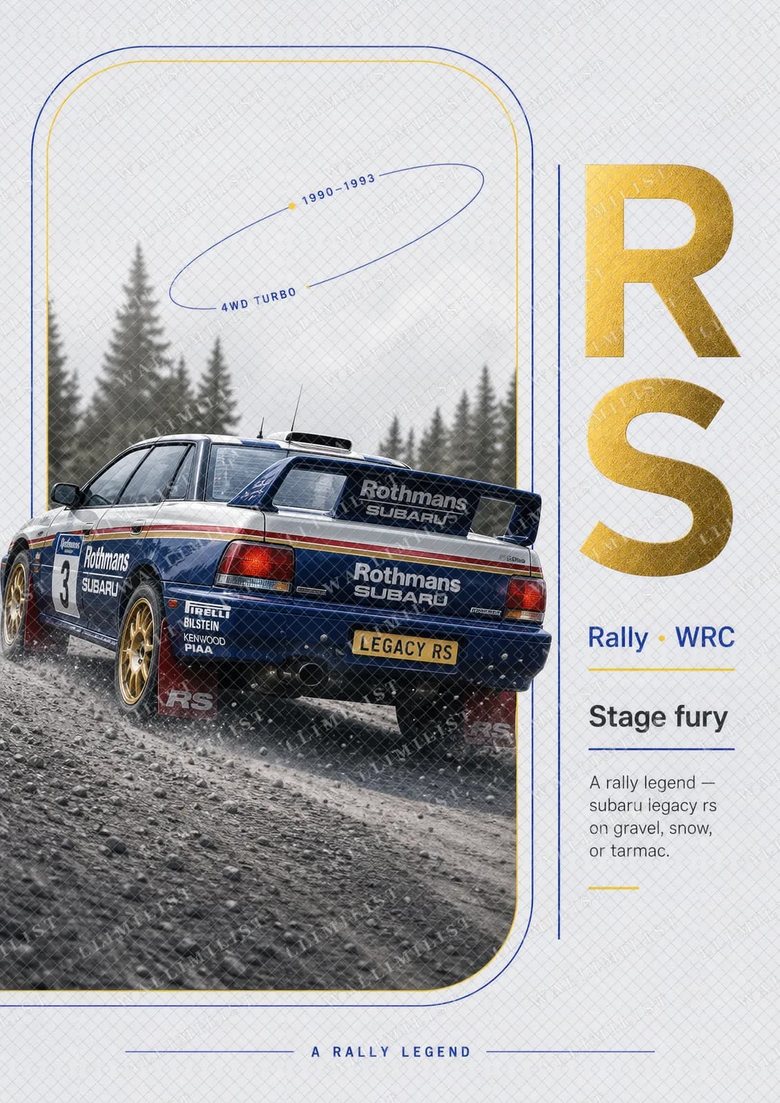 Actual watermarked print of Subaru Legacy RS