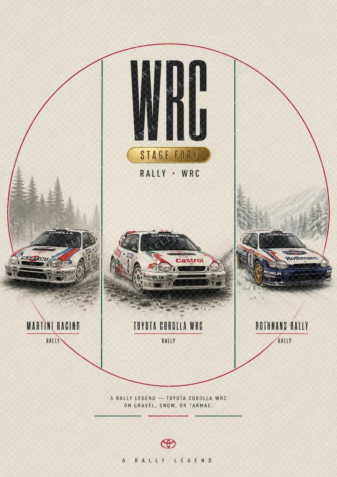 Actual watermarked print of Toyota Corolla WRC