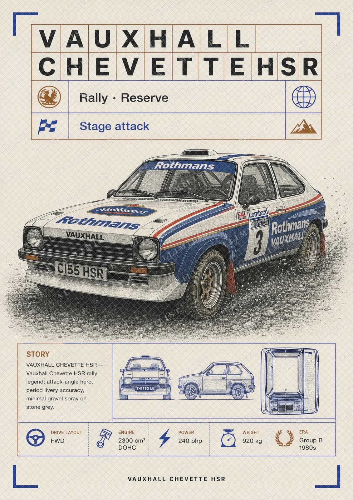 Actual watermarked print of Vauxhall Chevette HSR