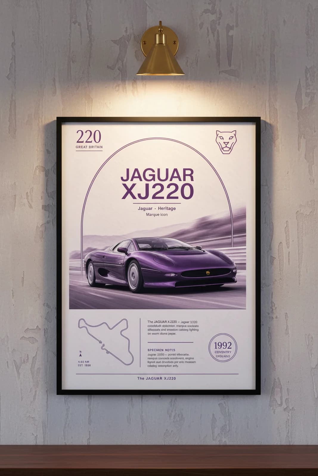 XJ220 — framed museum print, Heritage Icons