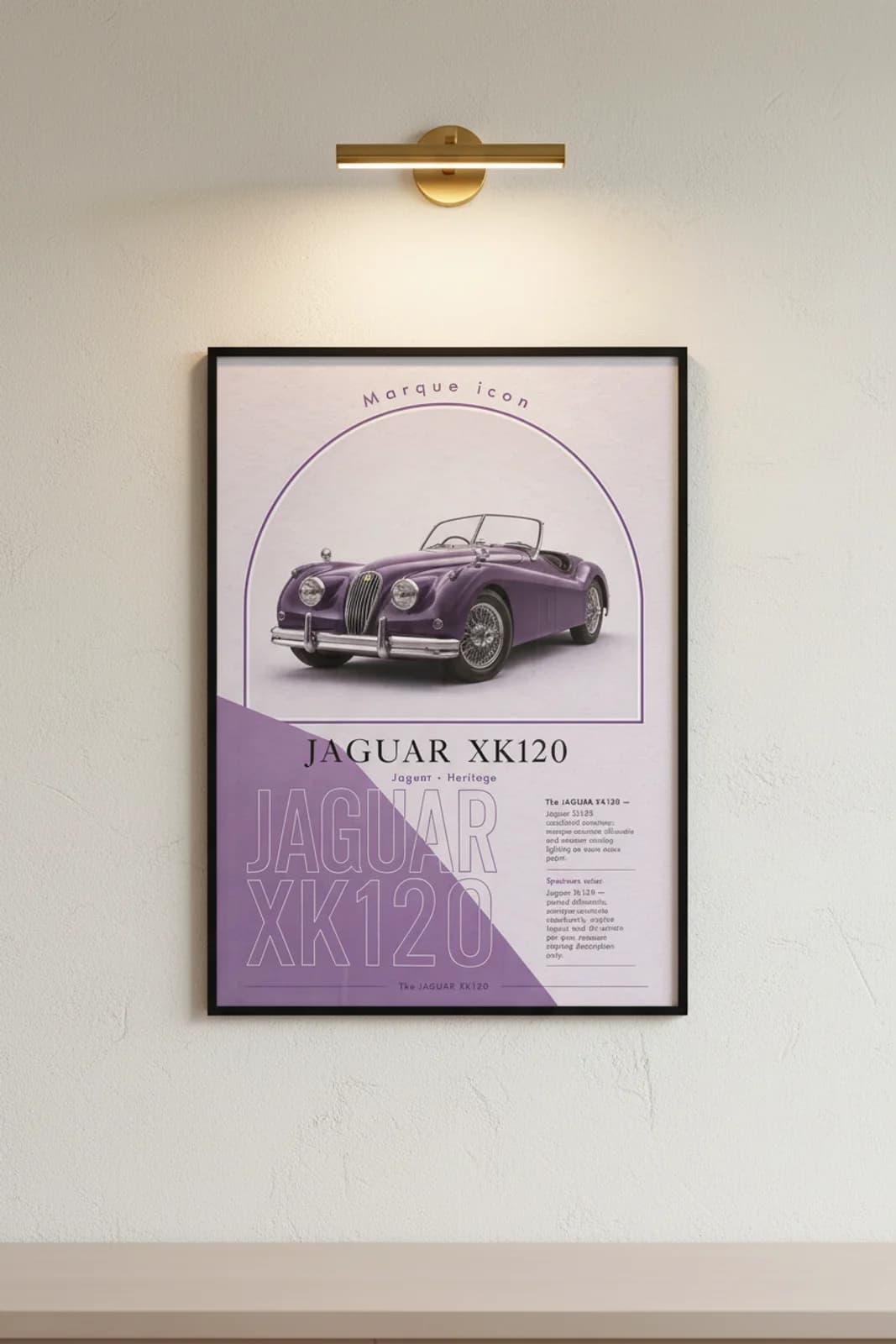 XK120 — framed museum print, Heritage Icons