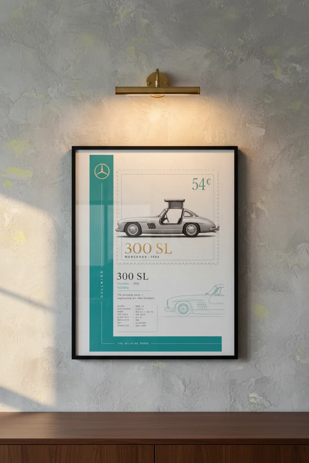 Mercedes-Benz 300 SL — framed museum print, Heritage Icons