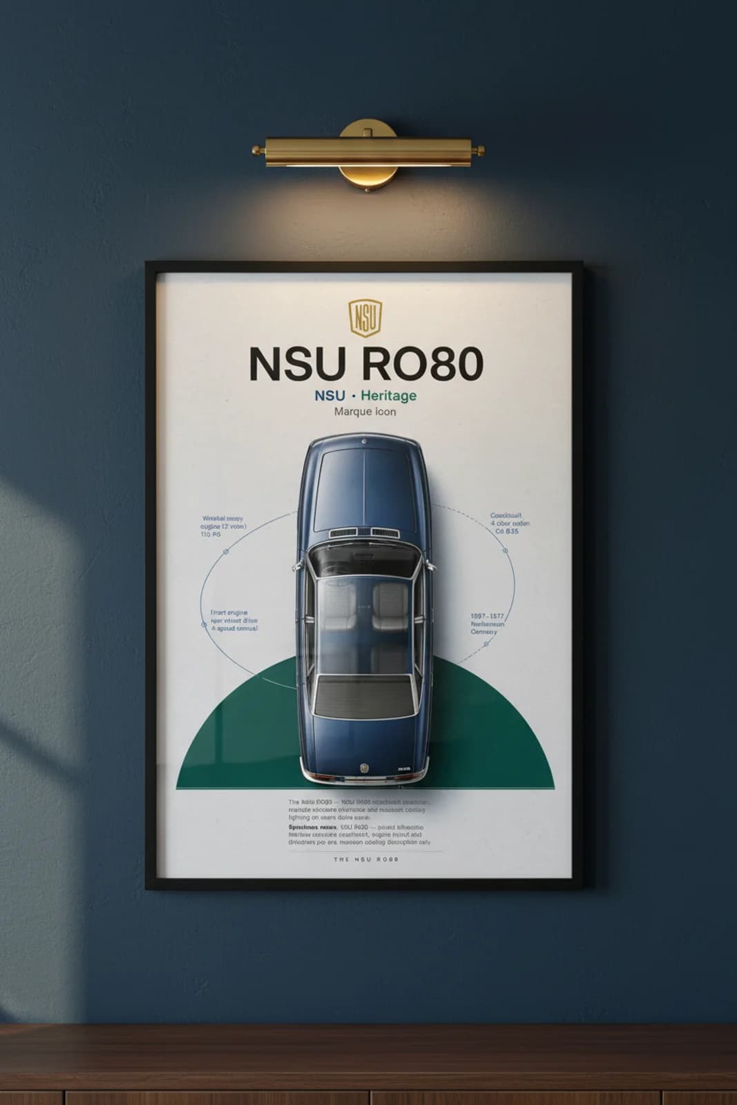 NSU Ro 80 — framed museum print, Heritage Icons