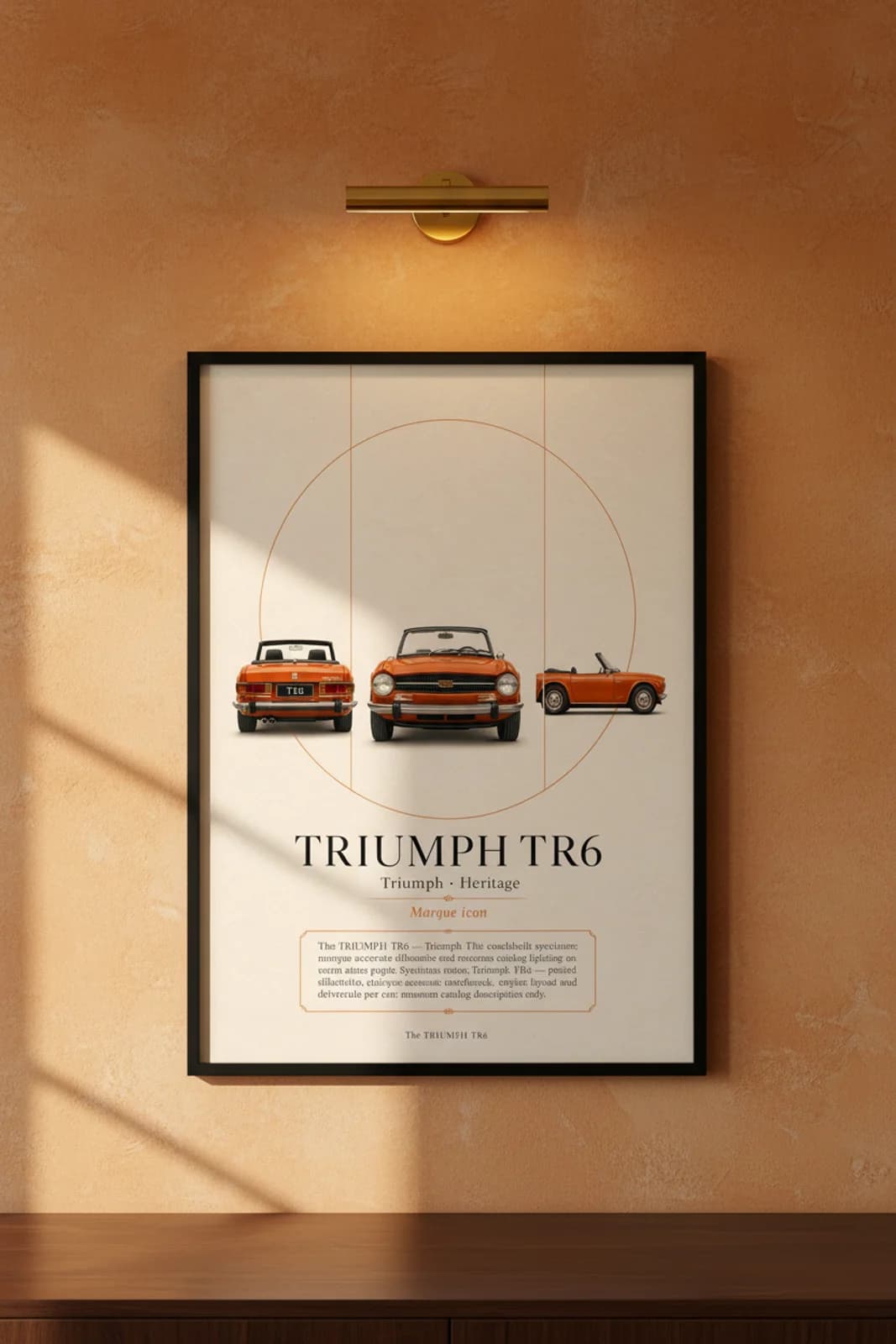 TR6 — framed museum print, Heritage Icons