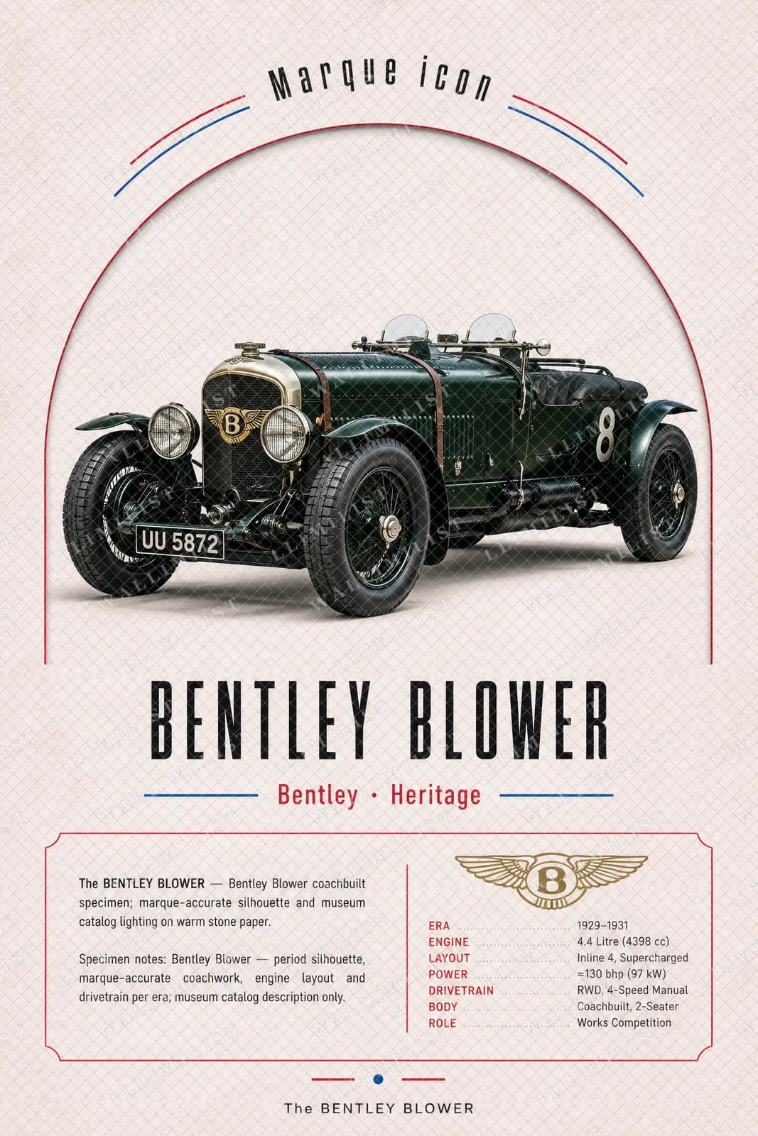 Actual watermarked print of Blower Bentley