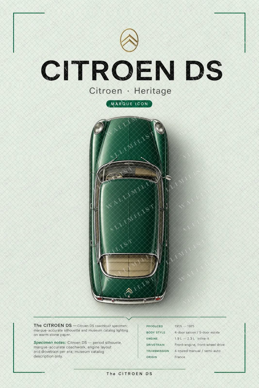 Actual watermarked print of Citroën DS