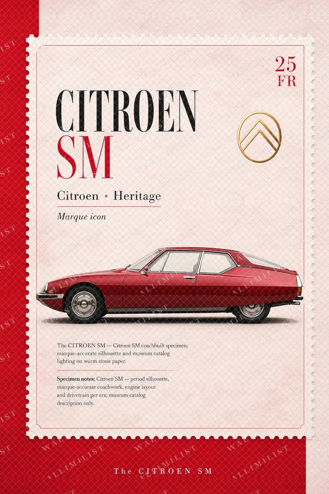 Actual watermarked print of Citroën SM