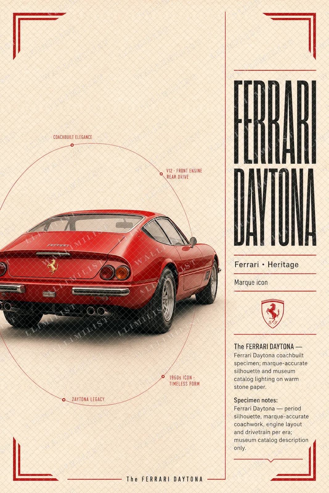 Actual watermarked print of Ferrari Daytona
