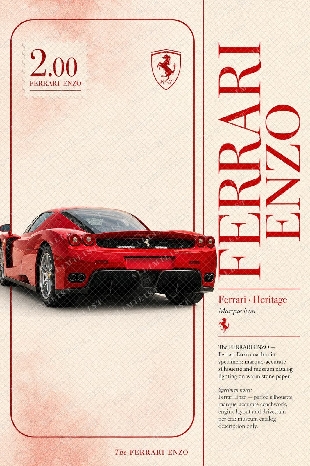 Actual watermarked print of Ferrari Enzo