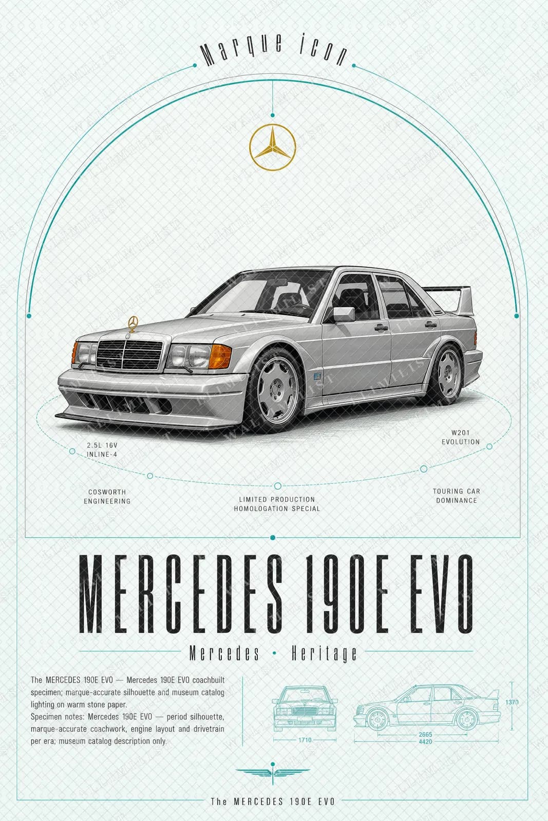 Actual watermarked print of 190E Evo II