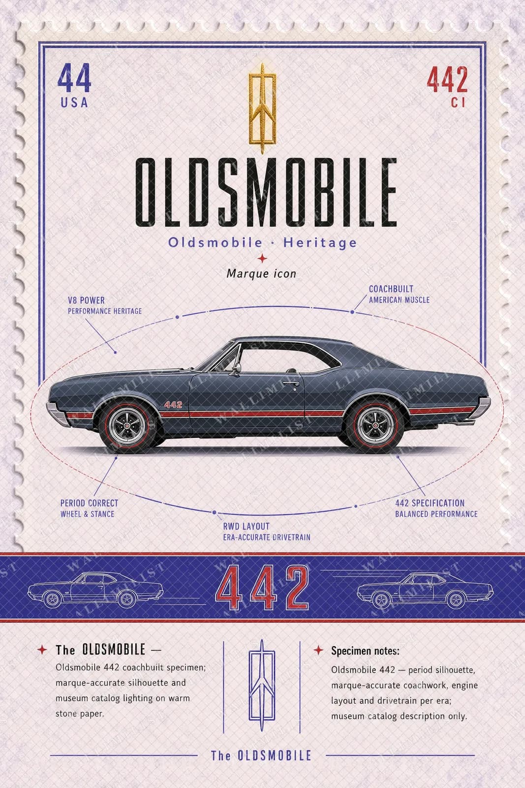 Actual watermarked print of Oldsmobile 442