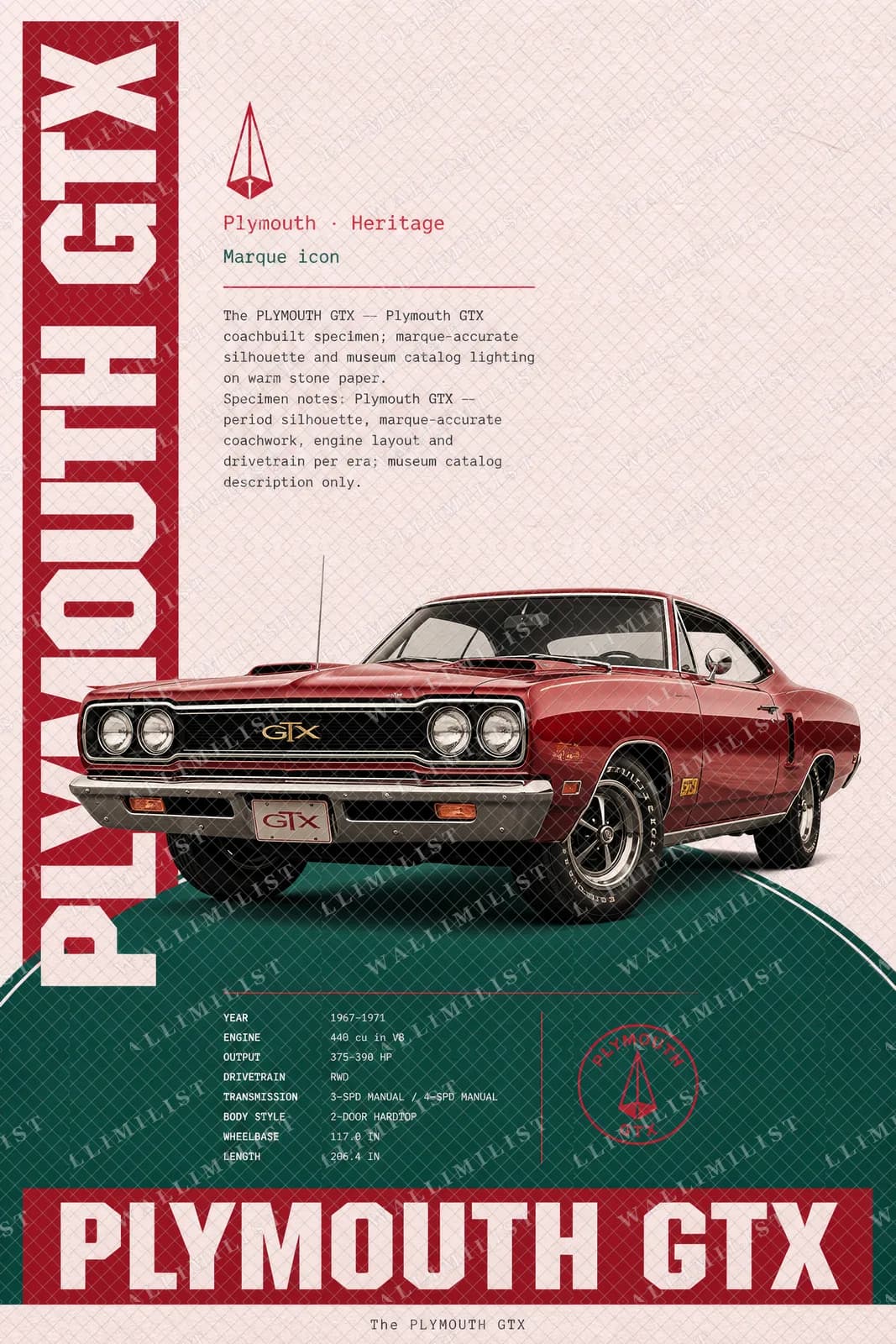 Actual watermarked print of Plymouth GTX