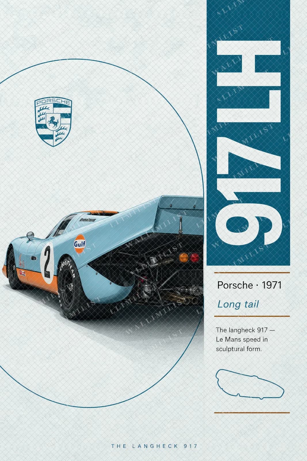 Actual watermarked print of Porsche 917 Langheck