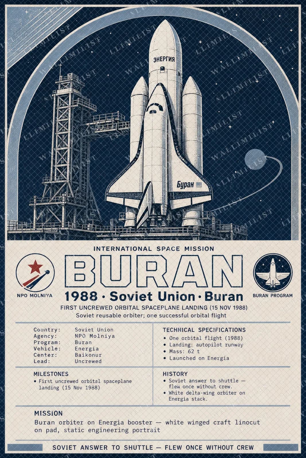 Actual watermarked print of Buran
