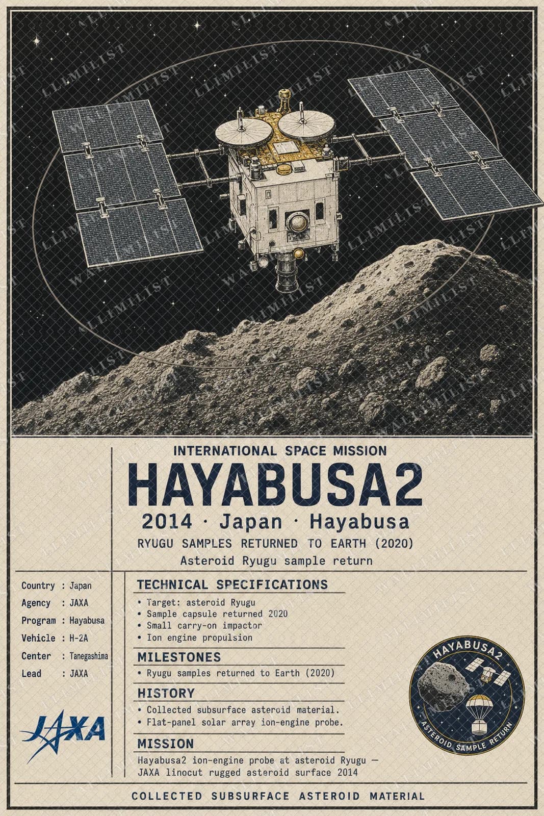 Actual watermarked print of Hayabusa2