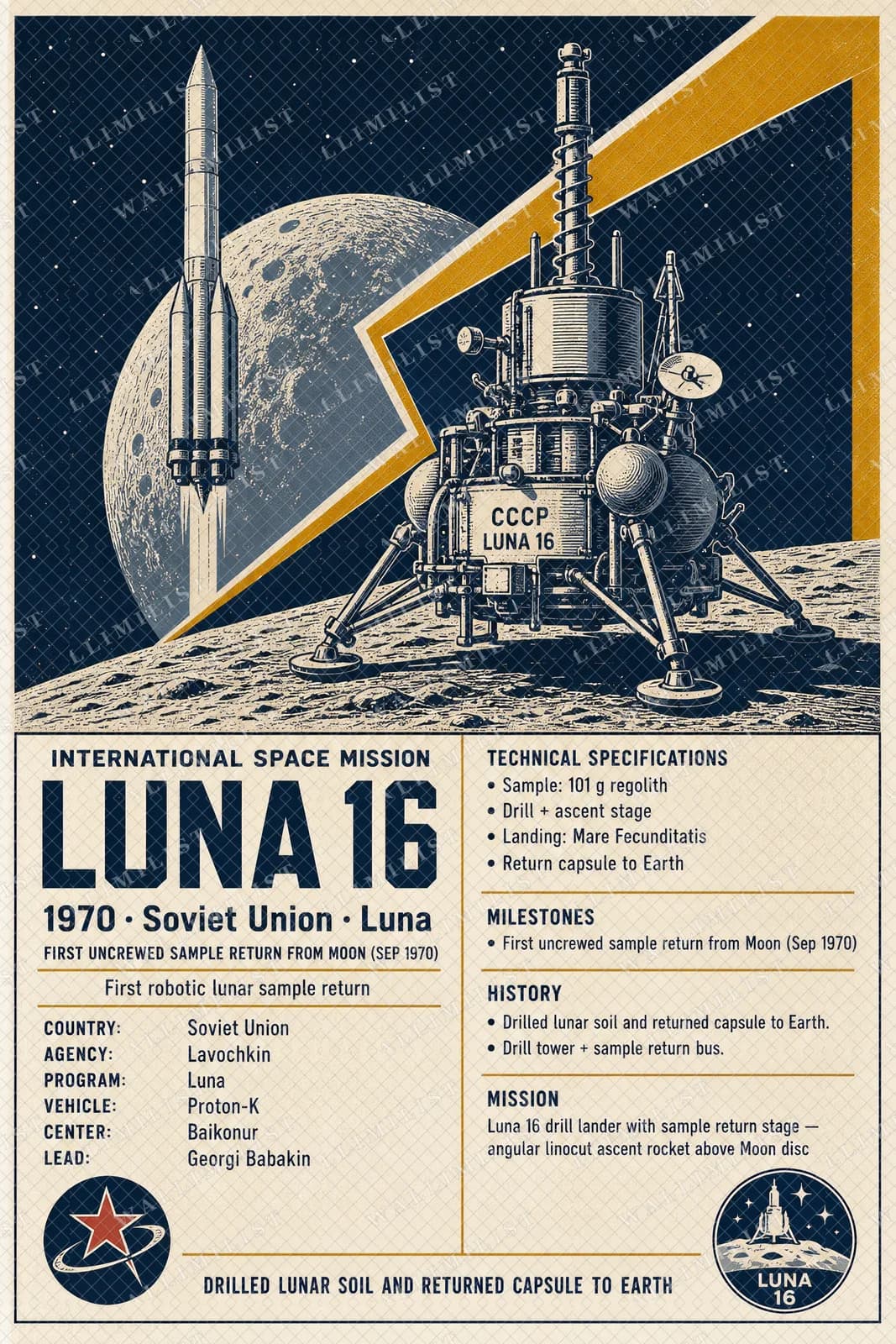 Actual watermarked print of Luna 16 — International Space