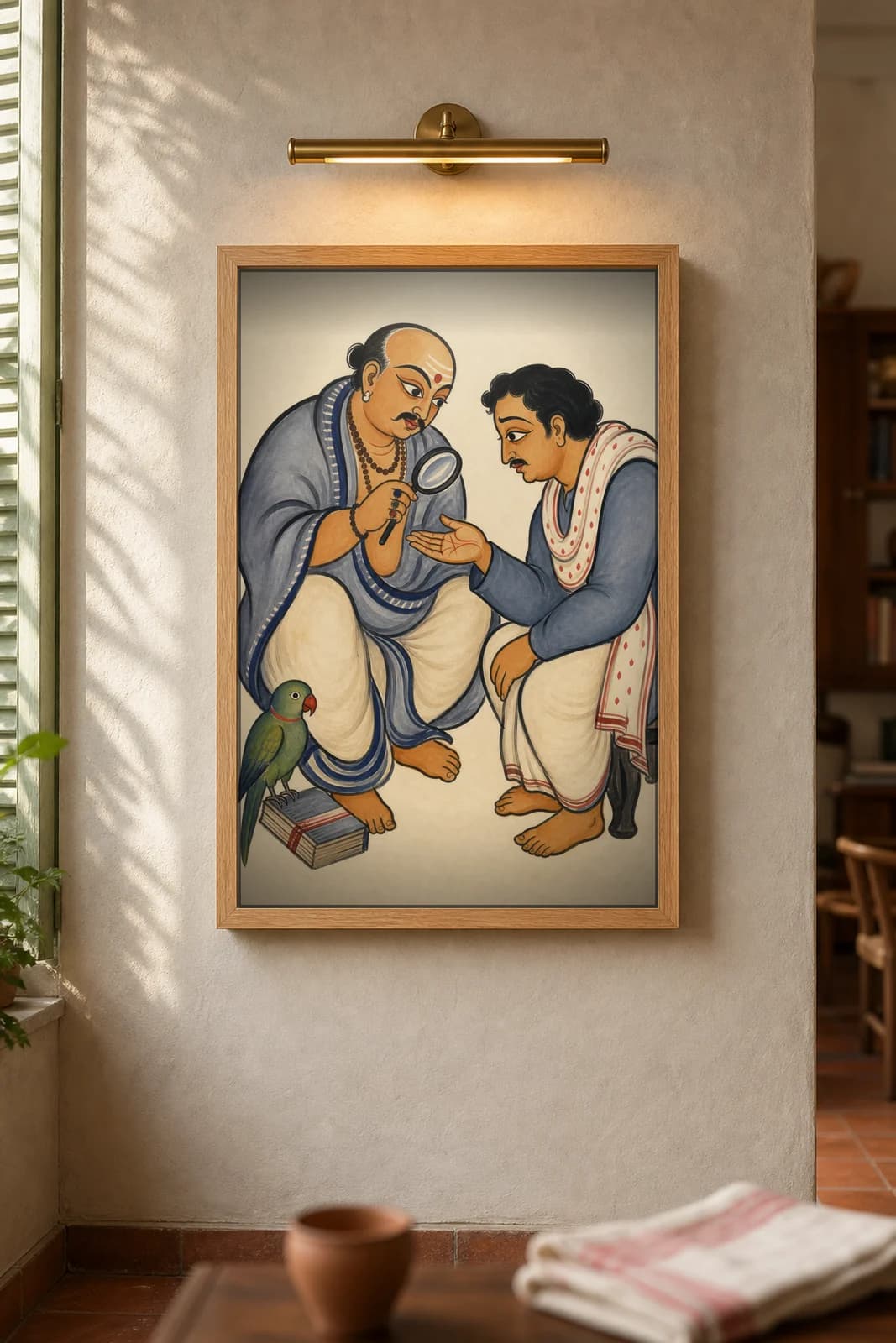 The Jyotishi — framed museum print, Kalighat