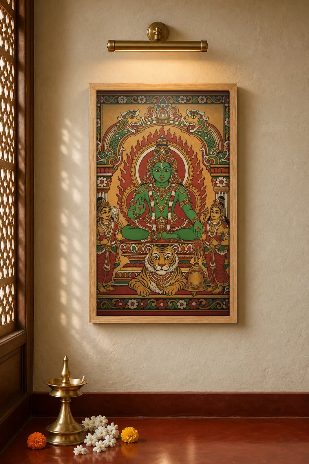 Ayyappa — framed museum print, Kerala Mural
