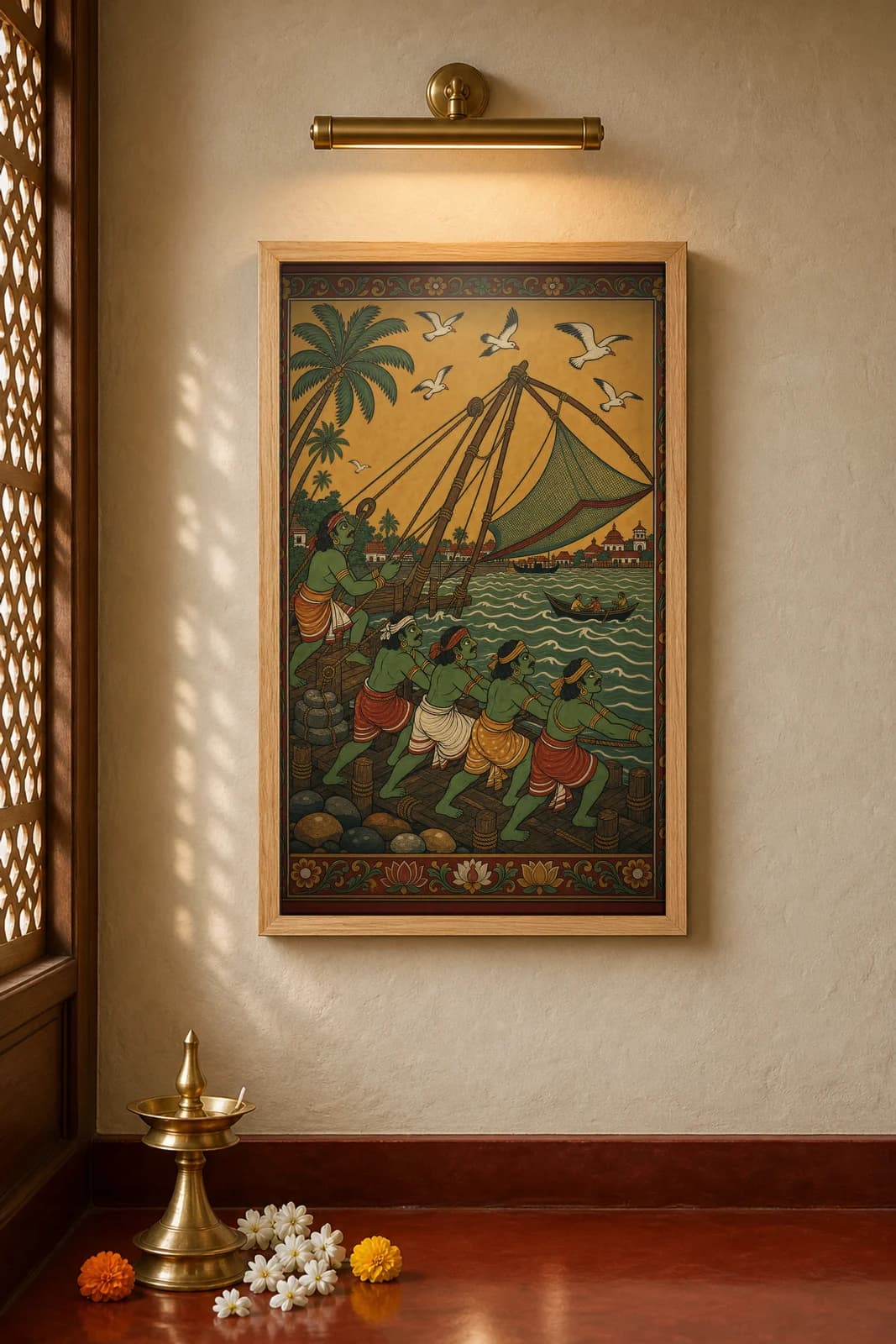 Cheena Vala — framed museum print, Kerala Mural