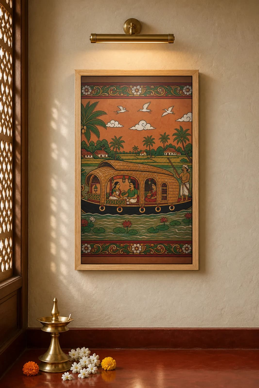 Kettuvallam — framed museum print, Kerala Mural