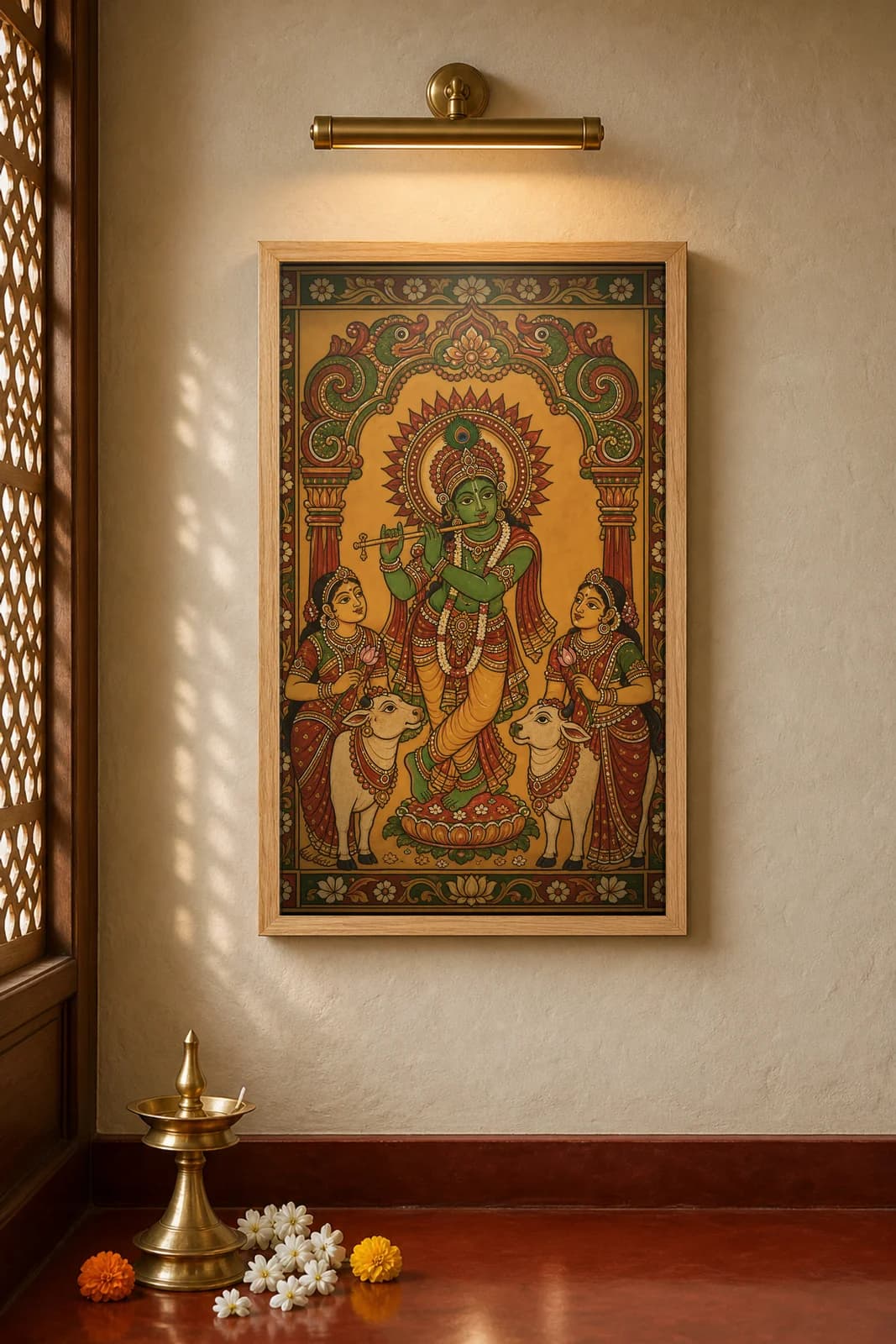 Venugopala — framed museum print, Kerala Mural