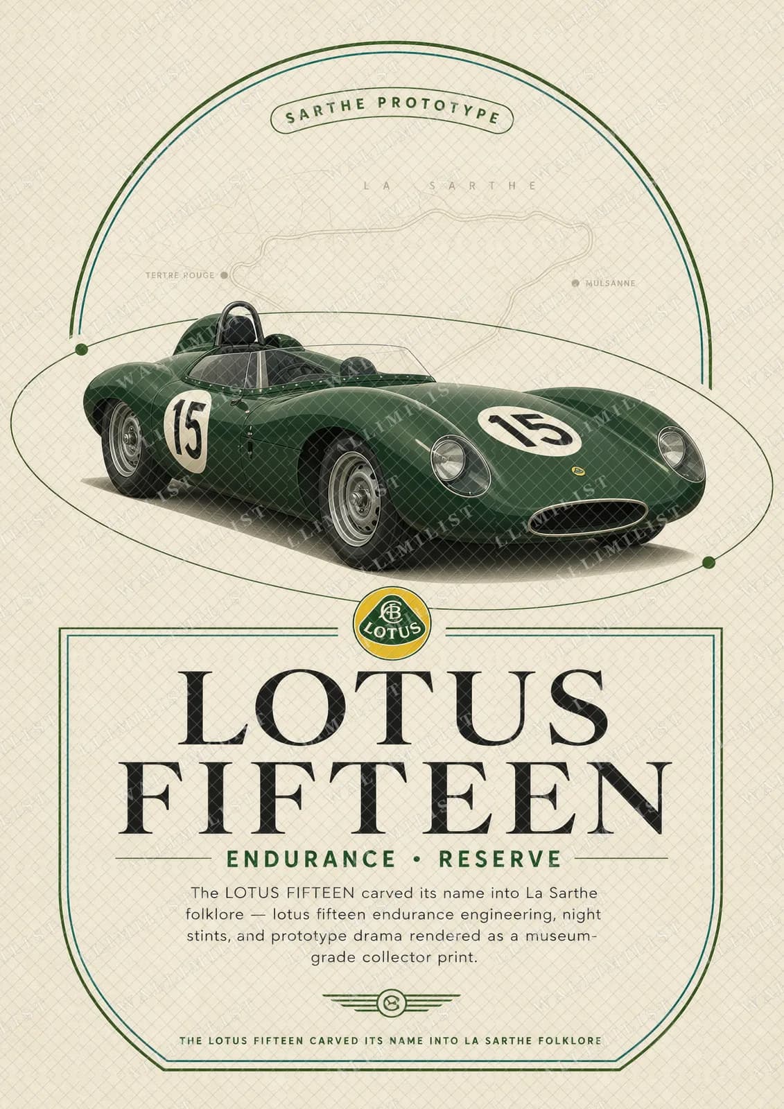 Actual watermarked print of Lotus Fifteen
