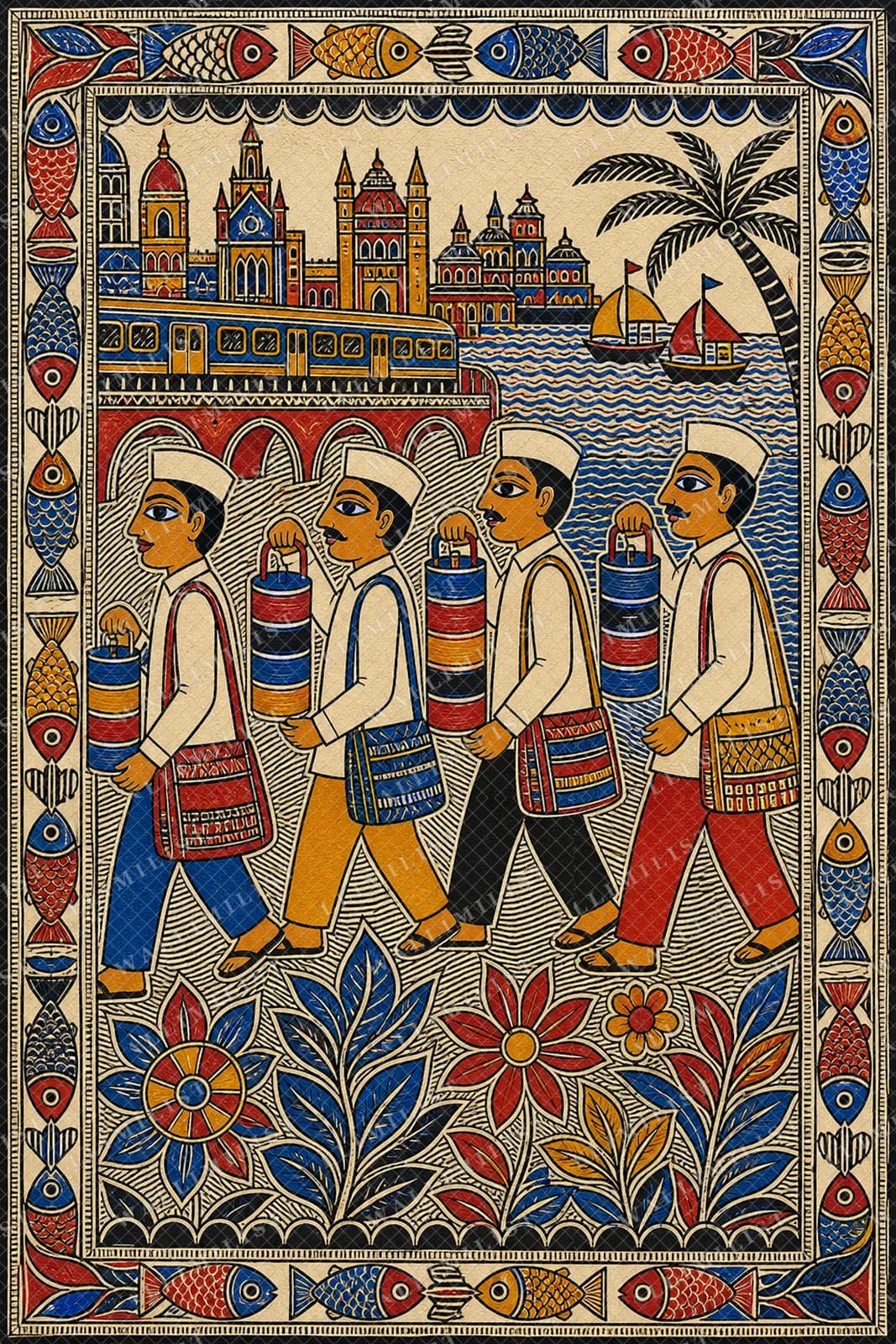 Actual watermarked print of Dabbawala Mumbai