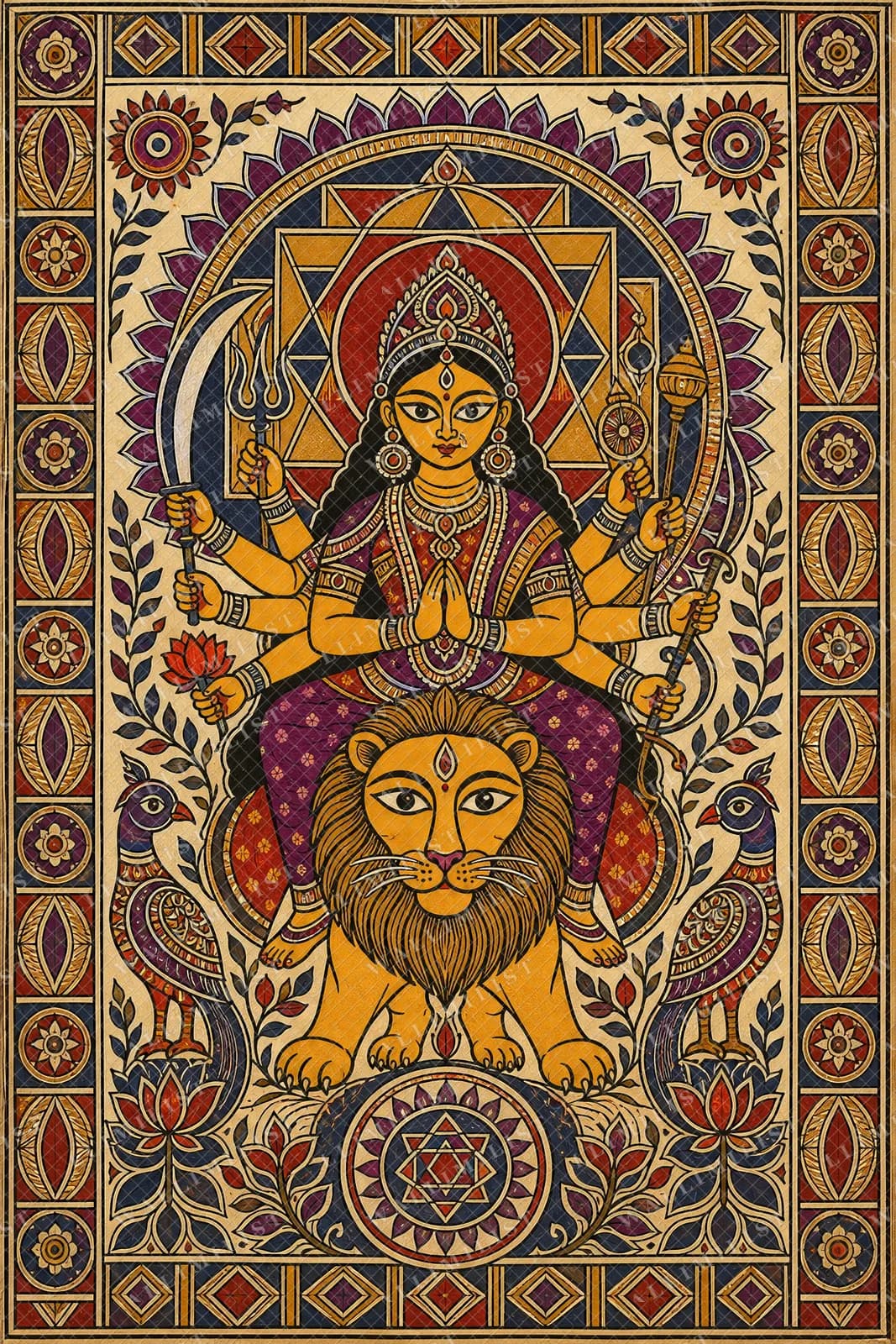 Actual watermarked print of Durga Lion