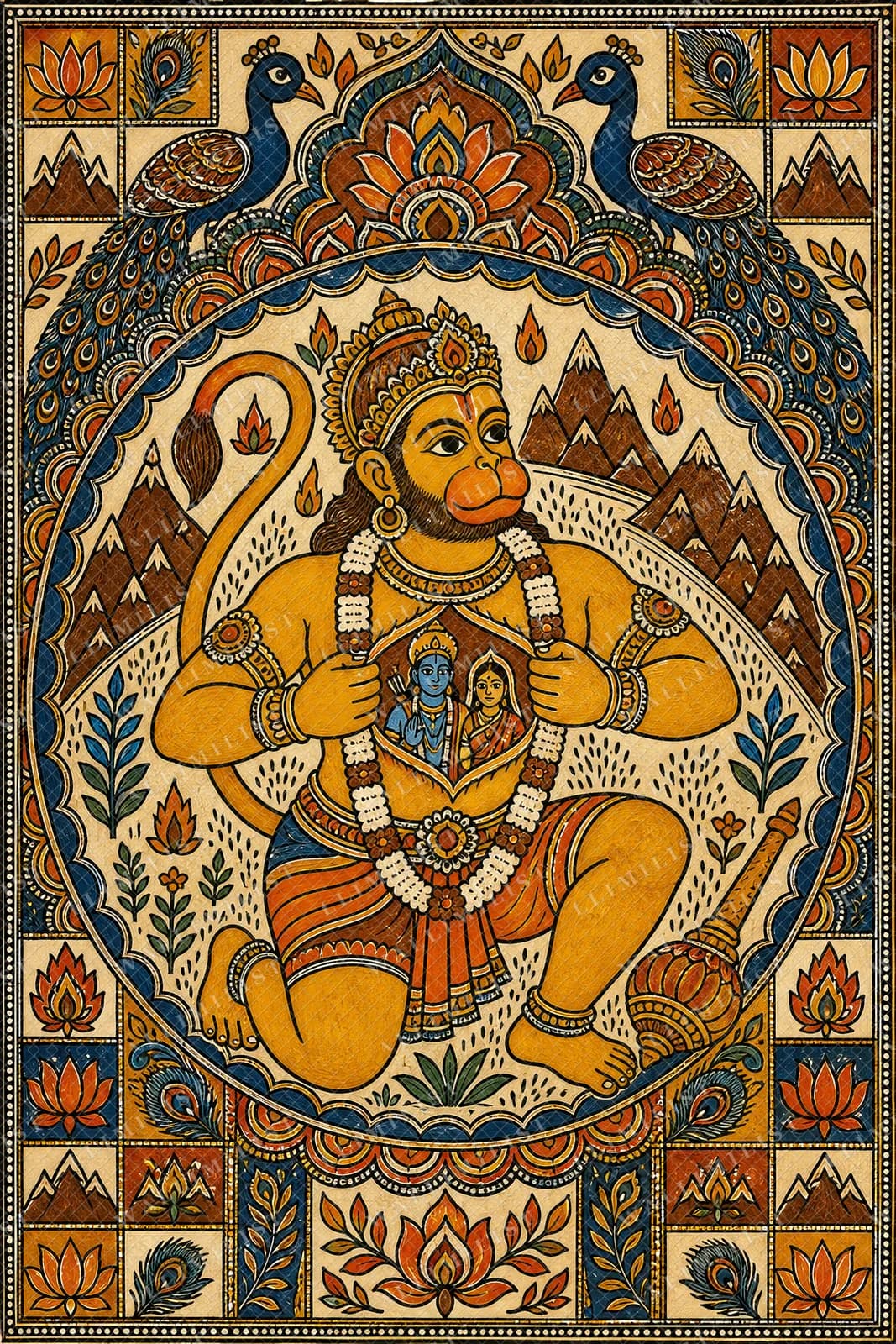 Actual watermarked print of Hanuman Devotion