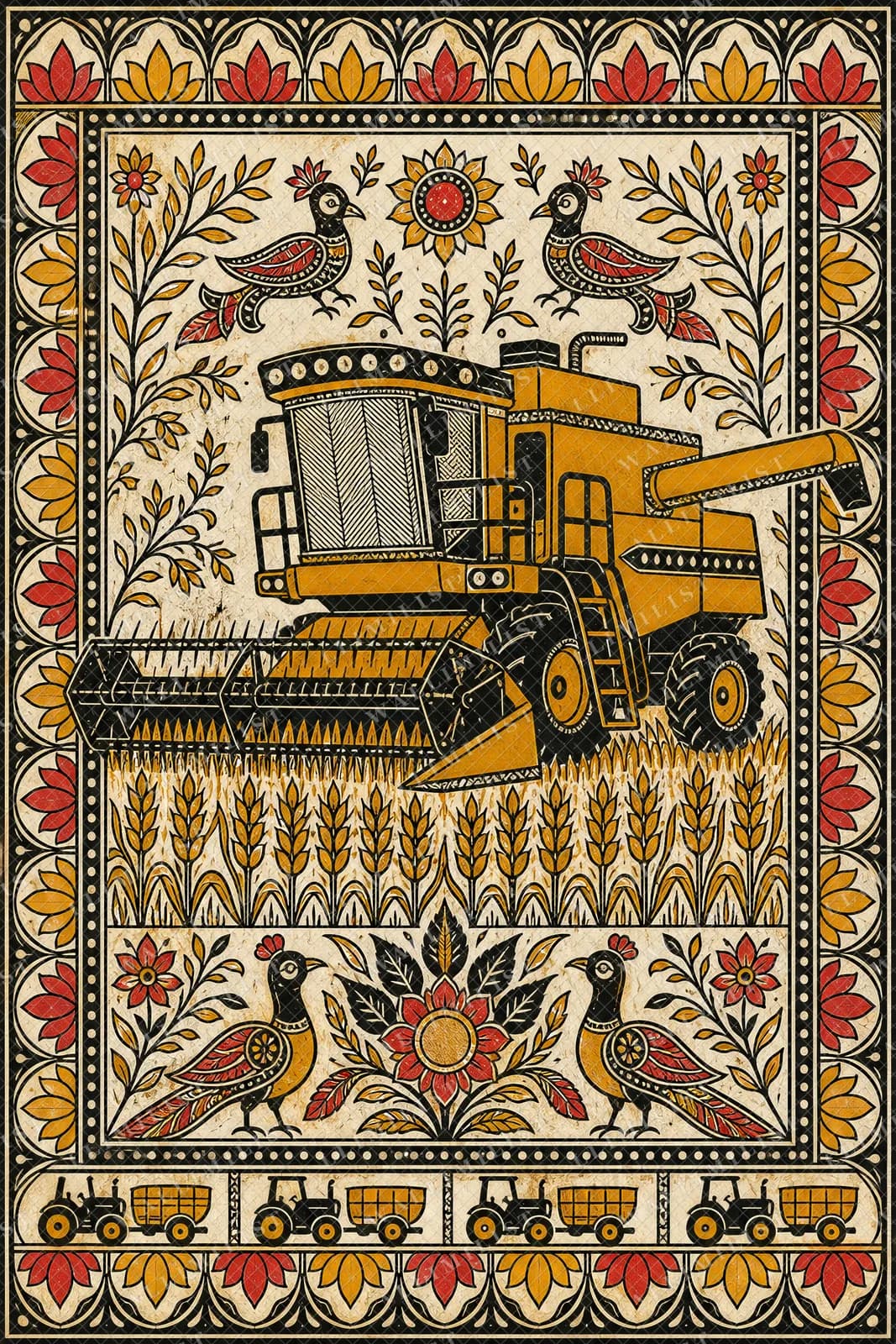 Actual watermarked print of Harvest Combine