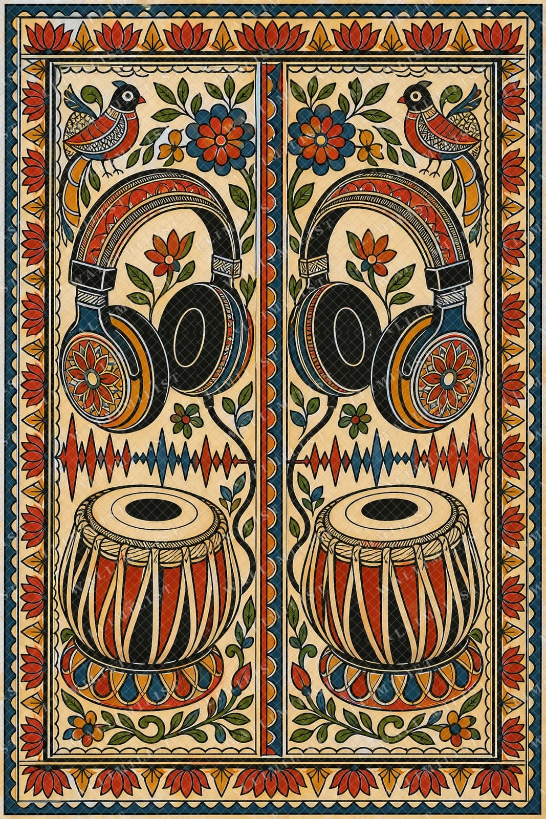 Actual watermarked print of Headphones Tabla