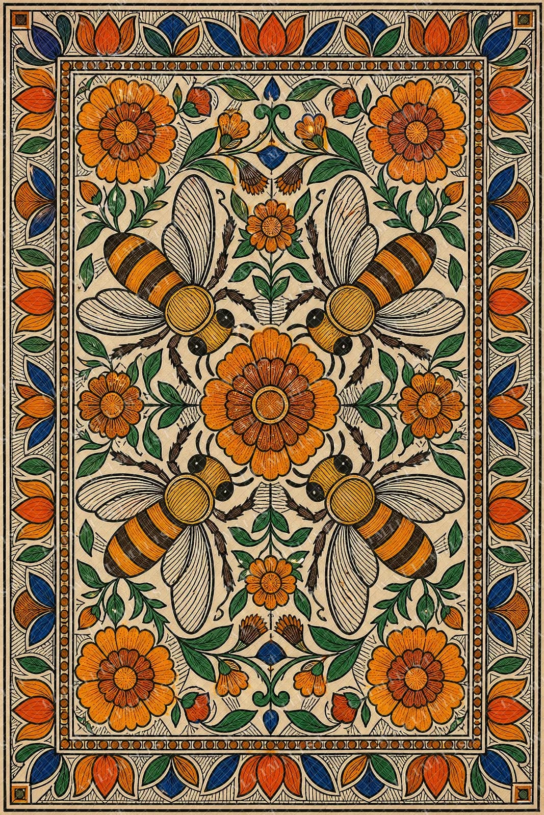 Actual watermarked print of Honeybee Garden