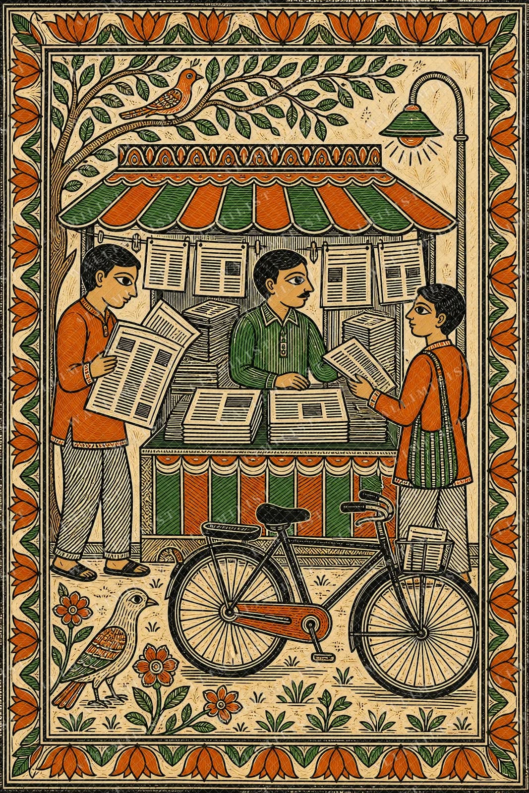 Actual watermarked print of Newspaper Stall