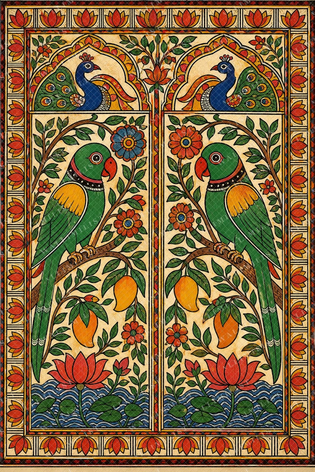 Actual watermarked print of Parrot Garden