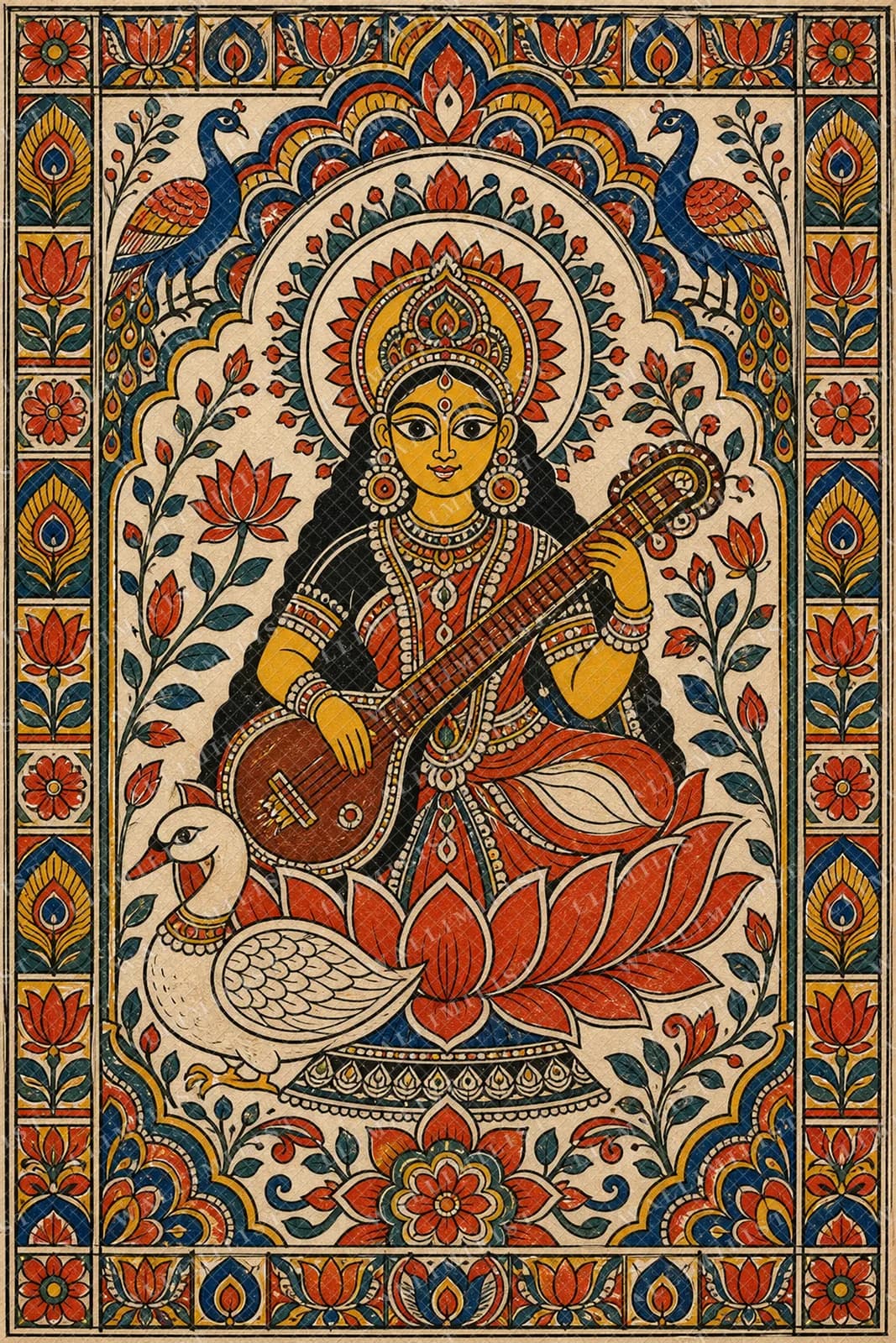 Actual watermarked print of Saraswati Veena