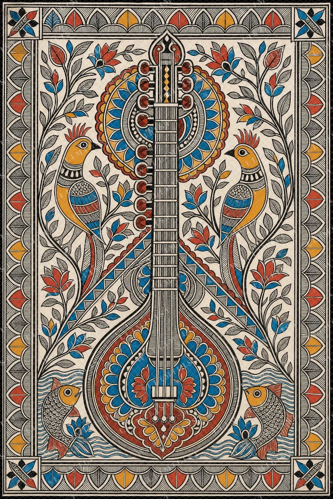 Actual watermarked print of Sitar Raga