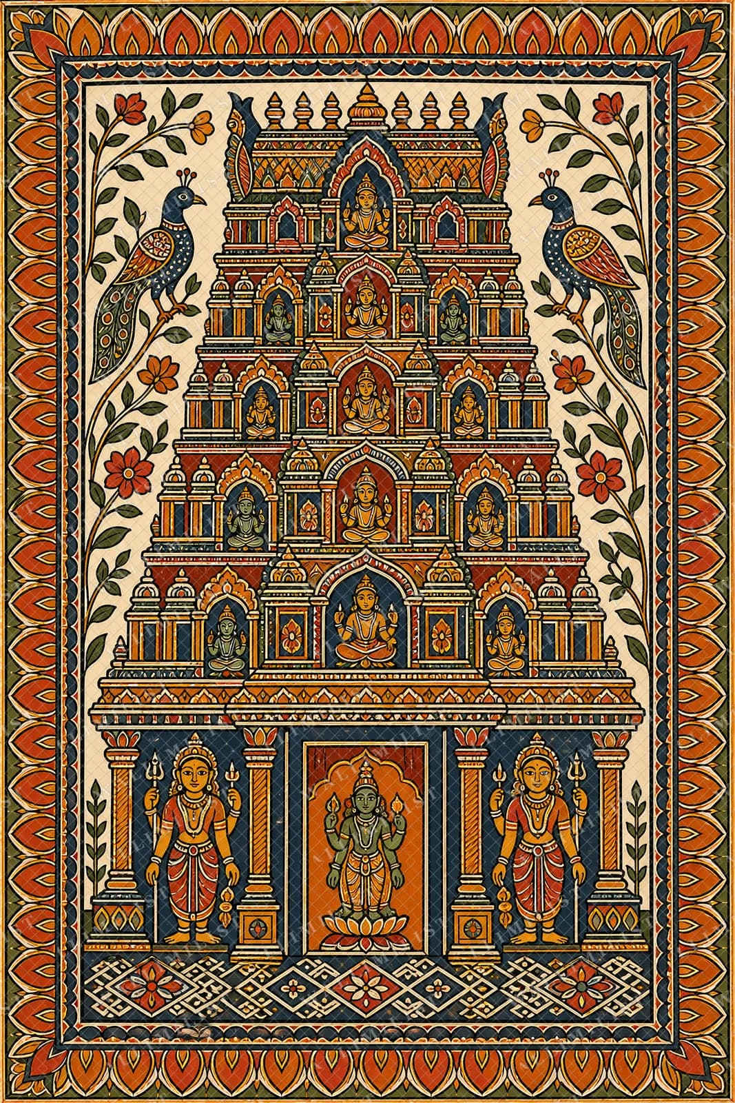Actual watermarked print of Temple Gopuram Fusion