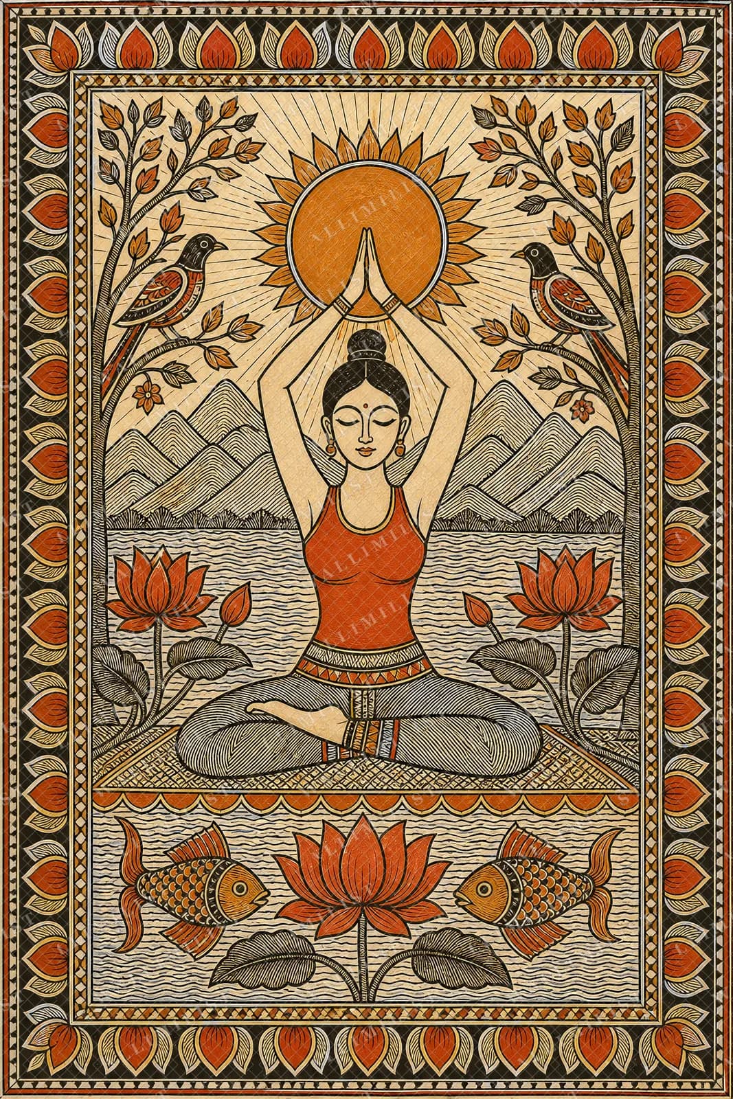 Actual watermarked print of Yoga Sunrise
