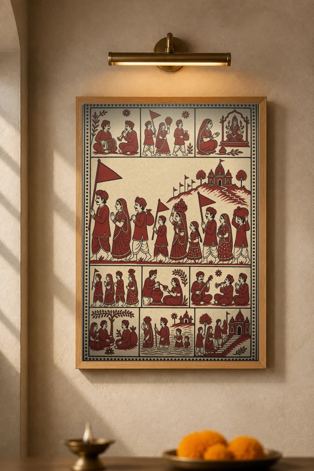 Pilgrim Walk to the Madh — framed museum print, Mata Ni Pachedi