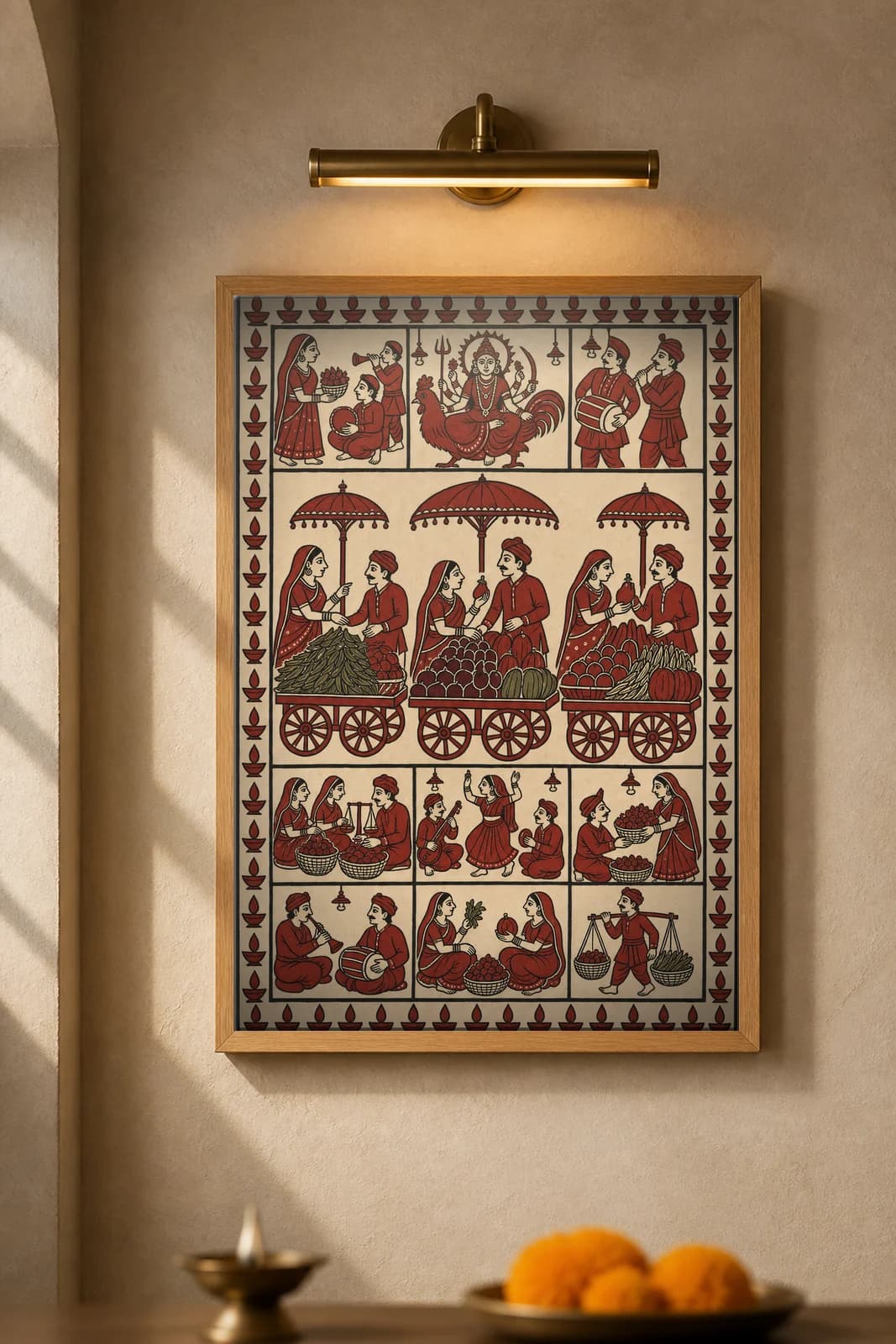 The Sabzi Market — framed museum print, Mata Ni Pachedi