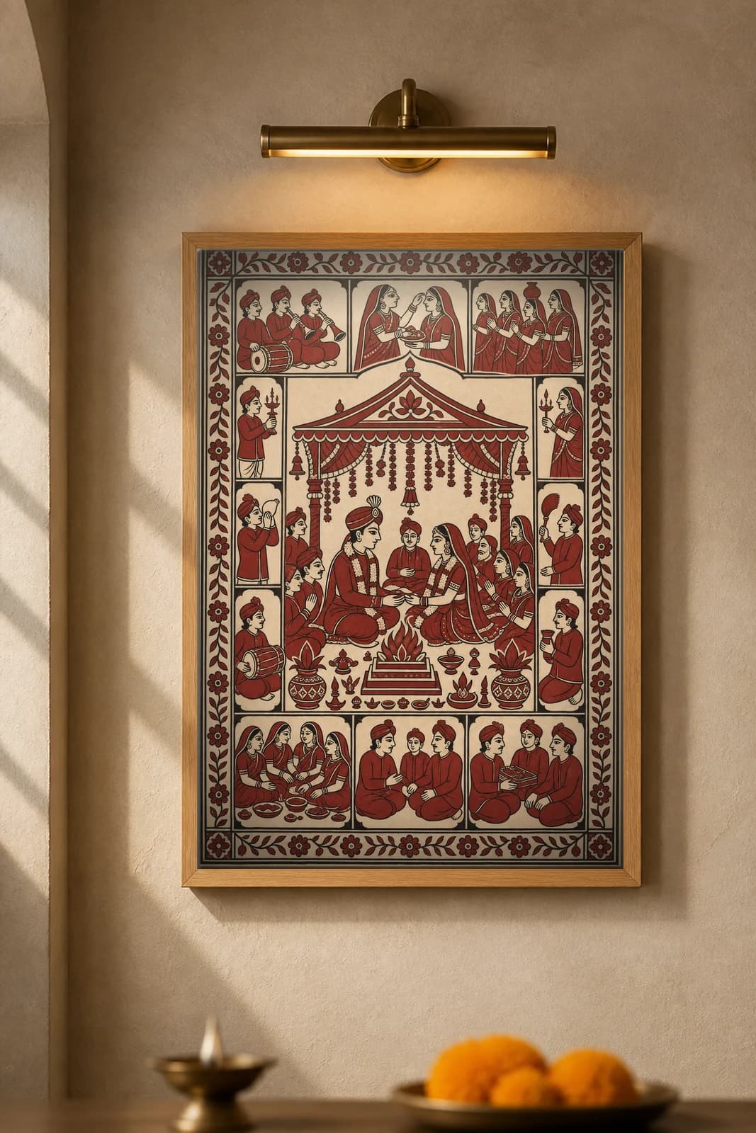 The Wedding Mandap — framed museum print, Mata Ni Pachedi