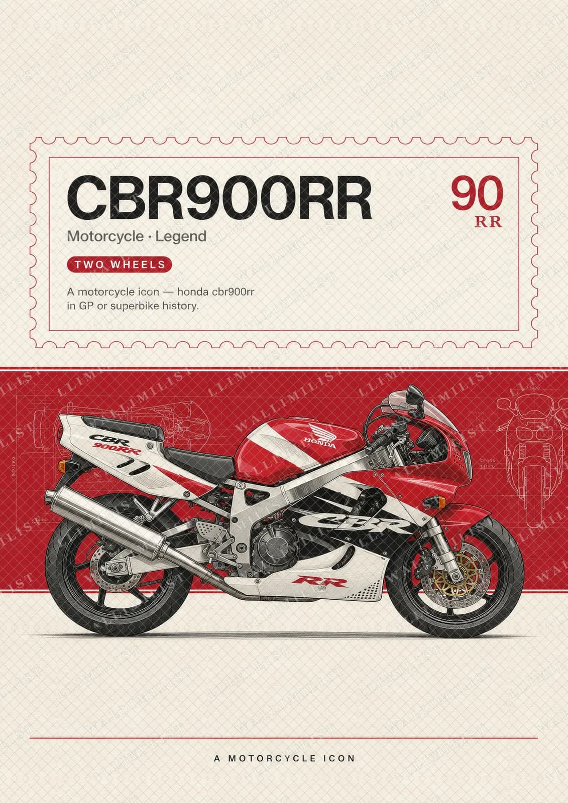 Actual watermarked print of CBR900RR