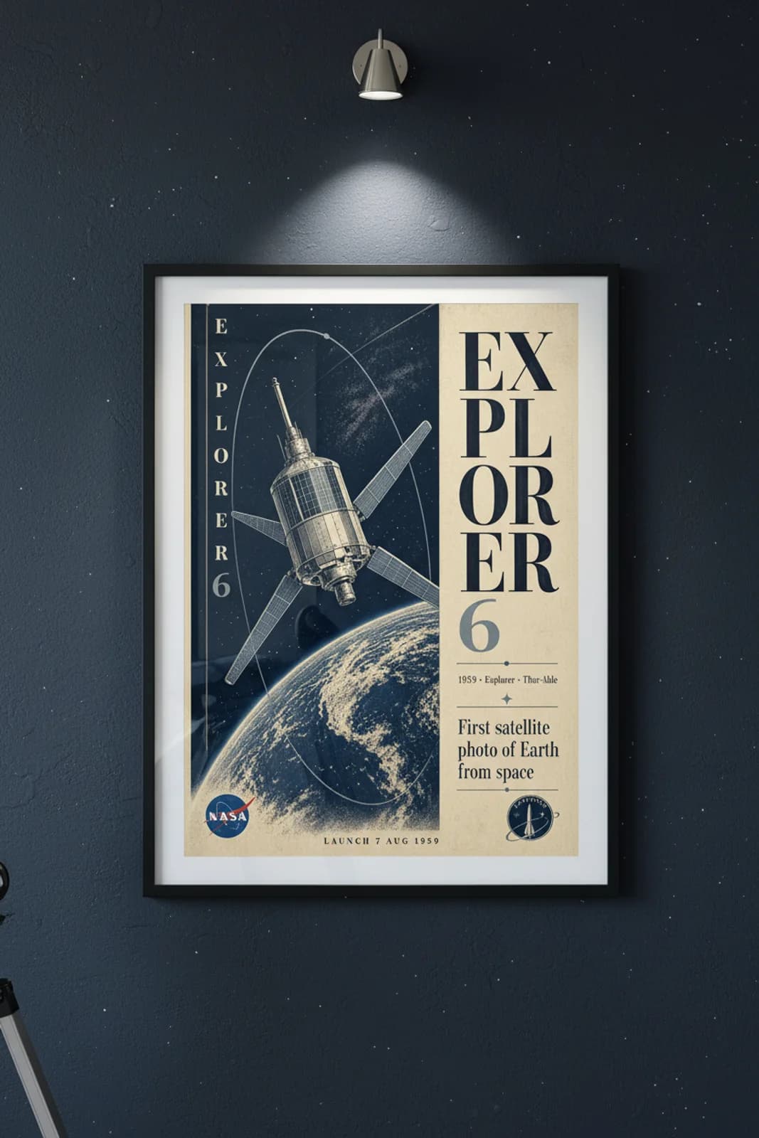 Explorer 6 — framed museum print, Nasa