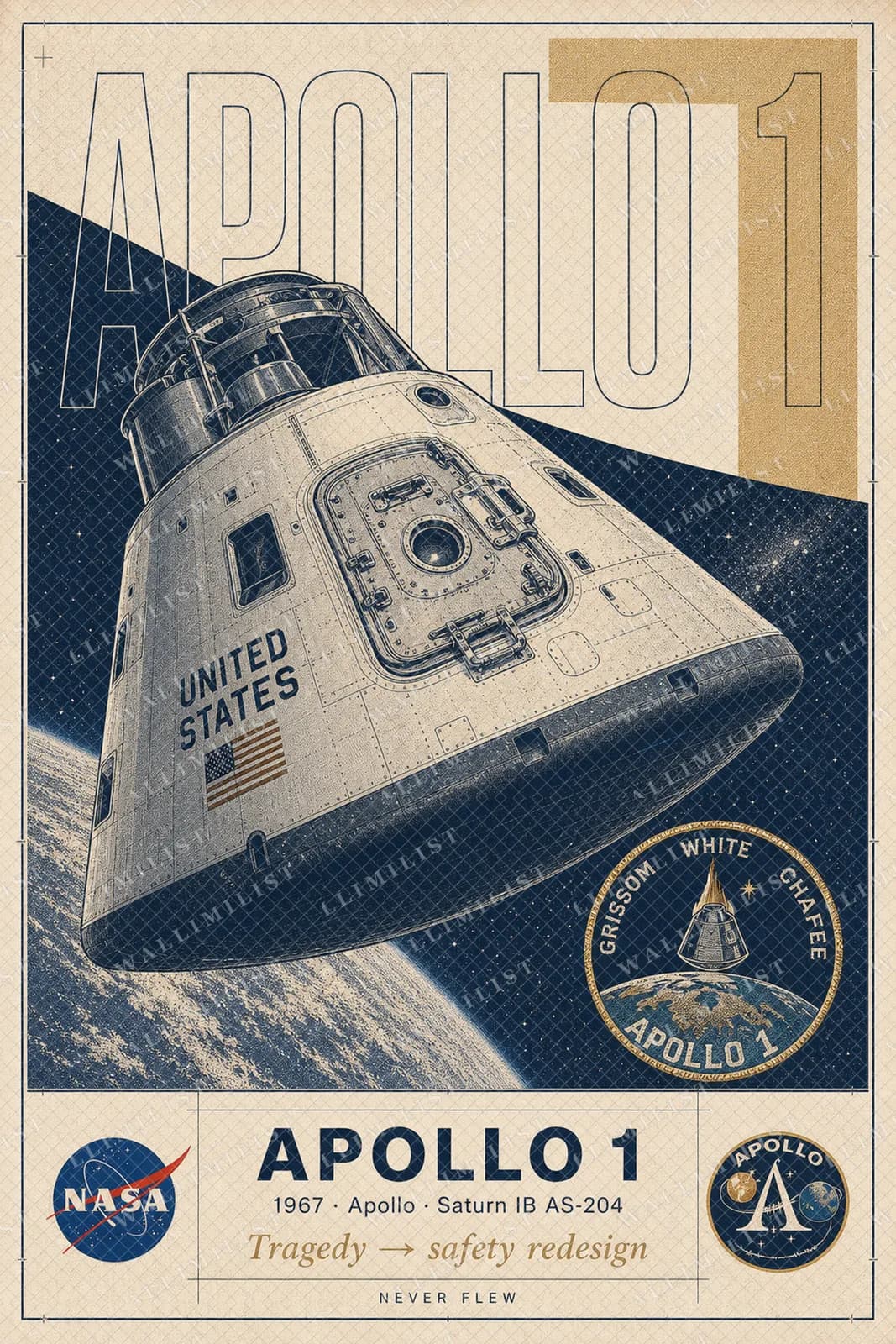 Actual watermarked print of Apollo 1
