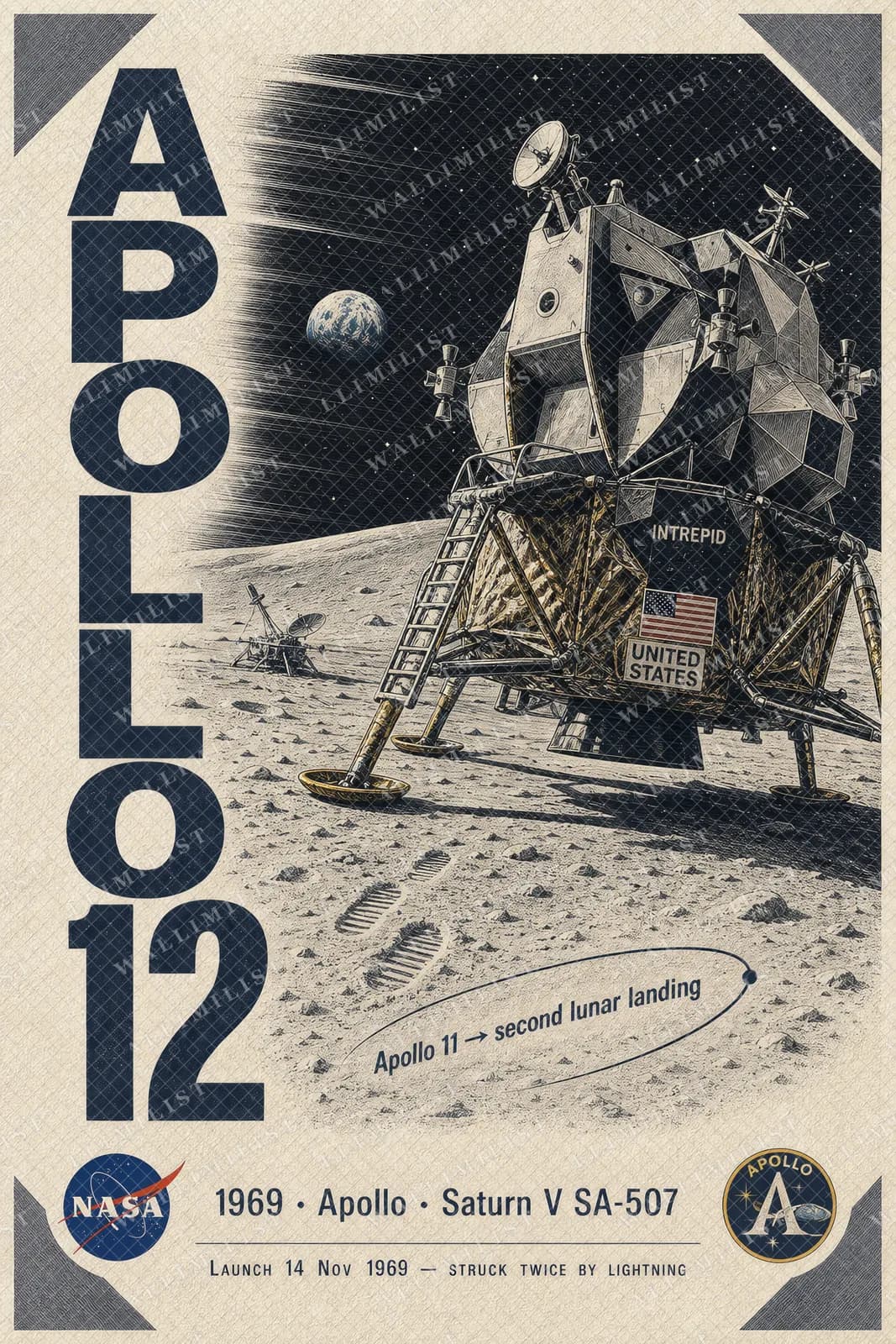 Actual watermarked print of Apollo 12