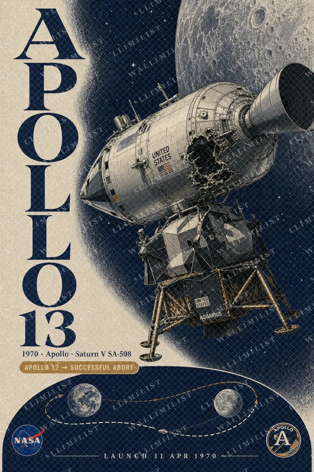 Actual watermarked print of Apollo 13 — NASA Heritage Collector