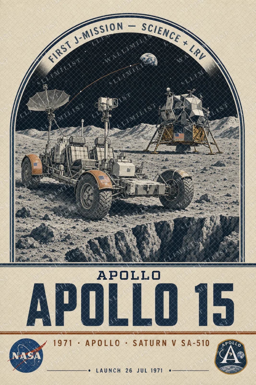 Actual watermarked print of Apollo 15