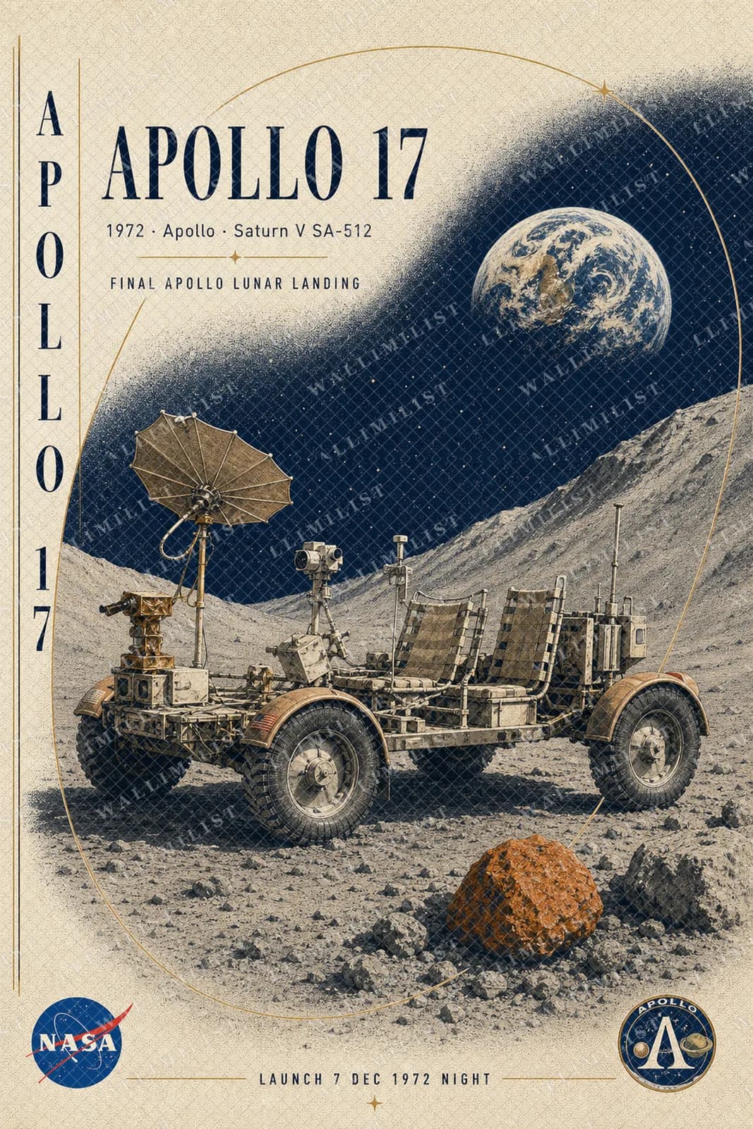 Actual watermarked print of Apollo 17 — NASA Heritage Collector