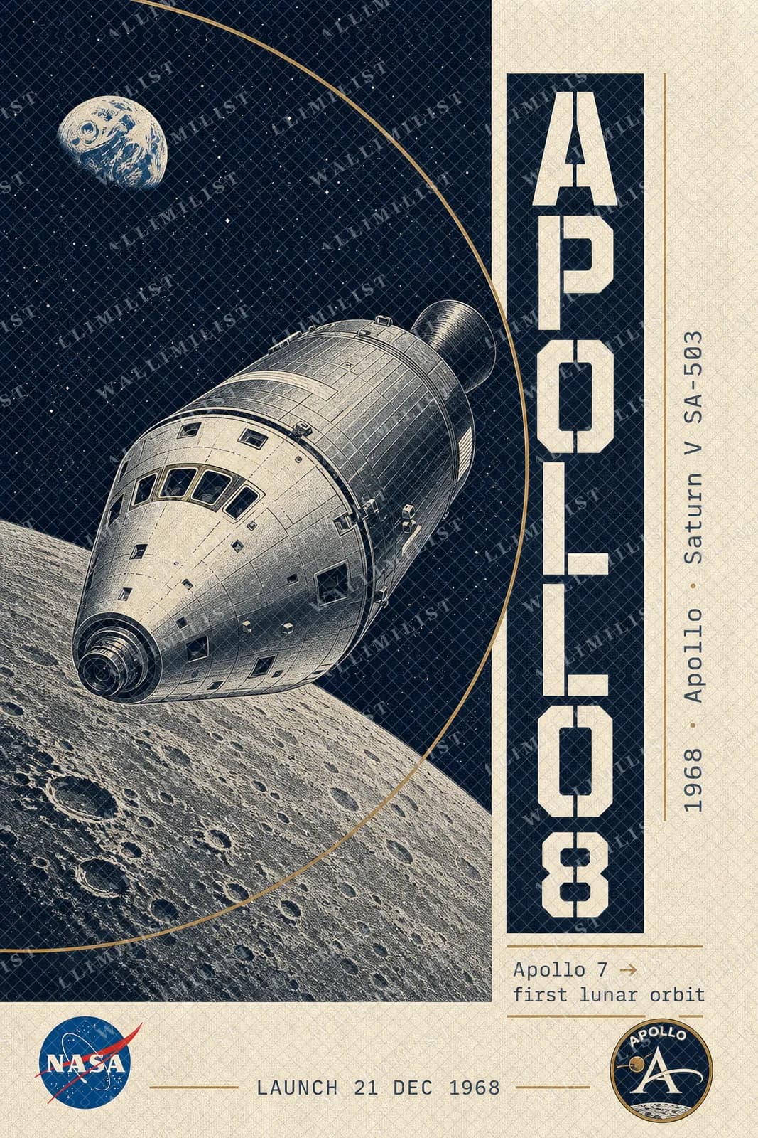 Actual watermarked print of Apollo 8 — NASA Heritage Collector