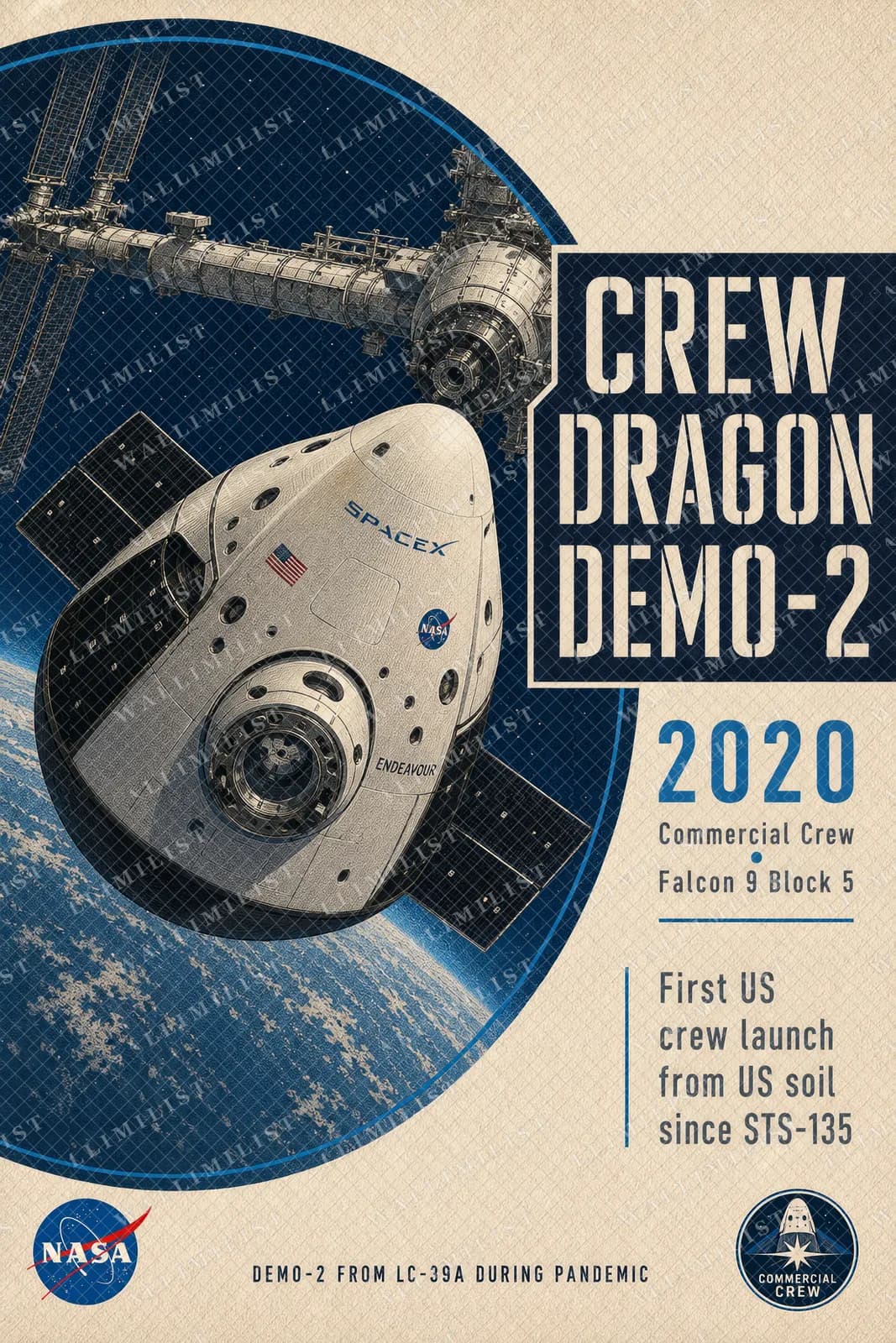 Actual watermarked print of Crew Dragon Demo-2
